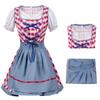German Bavarian Oktoberfest Costume Set,Halloween Beer Costume Dirndl Dresses Blouse Shirt Apron for Adult Womens