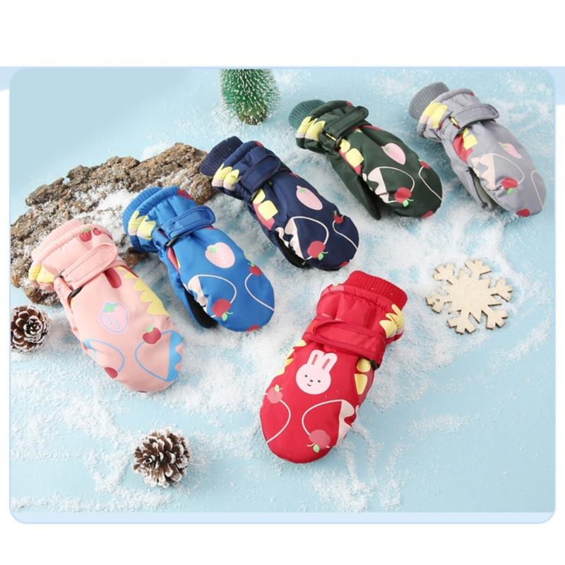 Thickened Winter Gloves Anti Slip Snow Gloves Unisex Warm Mittens Outdoor Skiing Skating Hiking Essential for Children