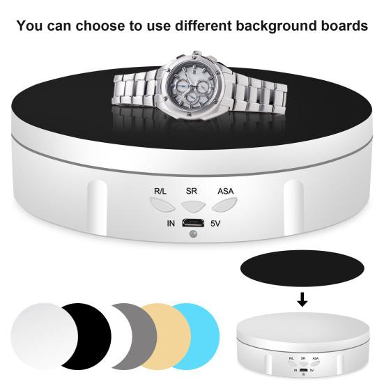 Drehbare Plattenspieler-Fotografie-Display-Ständer 360 Grad Panorama Verstellbar Sanfte Drehung Anti-Rutsch Wiederaufladbar