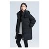 Winter Locker Mode Übergröße Verdickter Baumwollmantel Damen Lange Länge Reine Farbe Jacke