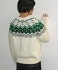 RONRON Nordic Fair Isle Cowichan Knit Zip Up Ivory