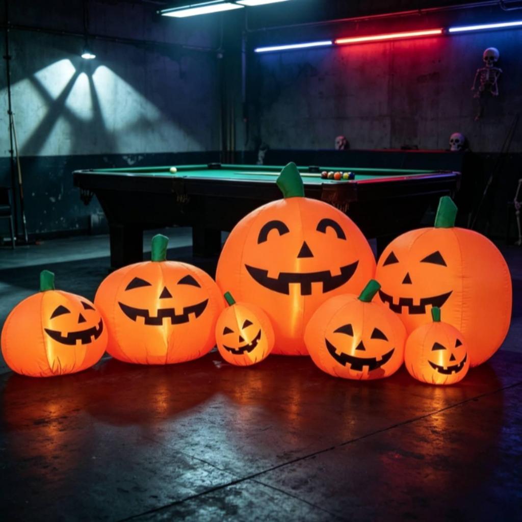 Halloween Inflatable Pumpkin Outdoor with Stakes and Tethers Built In LED Lights