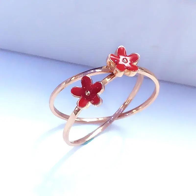 585 Russian Purple Gold Fairy Flower Ring Rose Gold Plated Simple Exquisite Fashion Live Ring