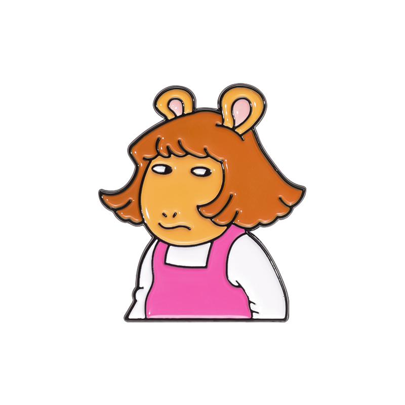 

80s 90s Cartoons Girl Enamel Pins Custom Pink Clothes Girl Brooches Lapel Badges Clothes Funny Jewelry Gift for Kids Friends