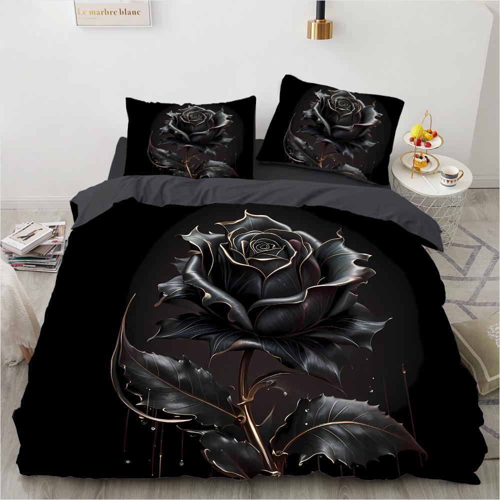 

Главная Роза 3D Печатный Узор 3 шт Одинарное Двуспальное Одеяло Наволочка Постельное Белье Комплект DE 135x200cm