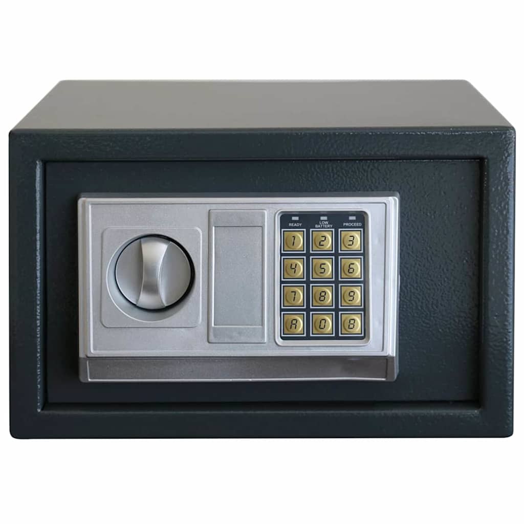 Digital Safe with Lock Dark Grey 31 x 20 x 20 cm Steel