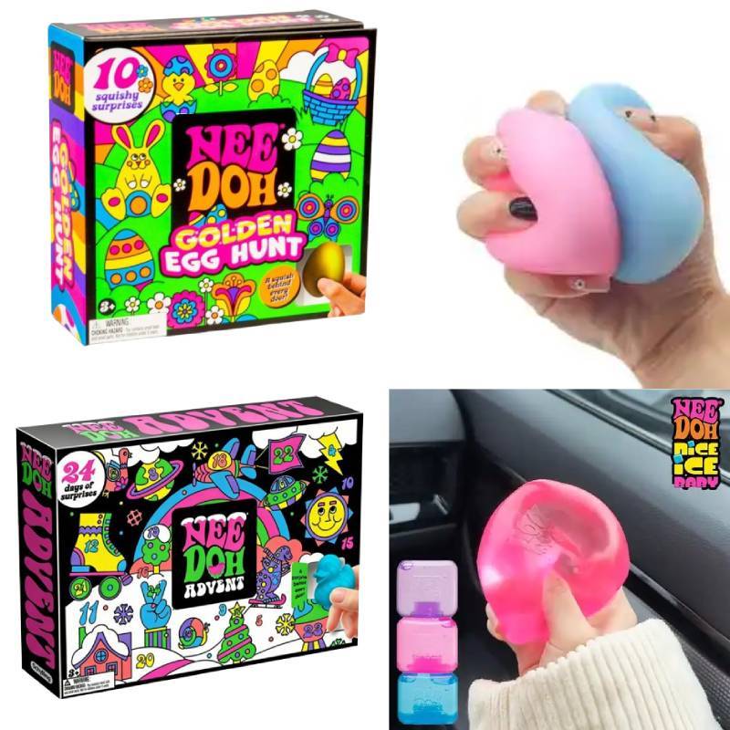 Needoh Squishmas Adventskalender Weiches Gummi Stressball für Kinder und Erwachsene