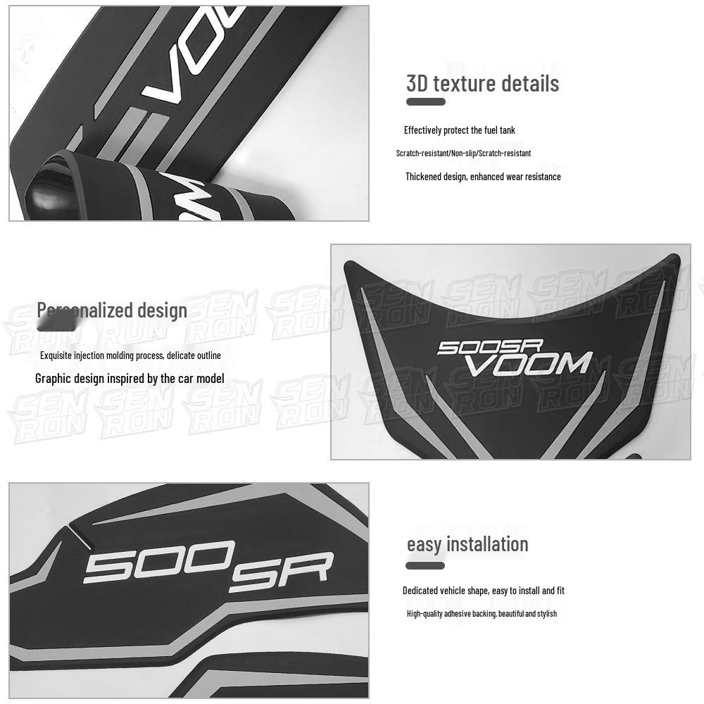 2024 CFMOTO 500SR Anti-slip & Wear-resistant Fuel Tank Body Protection Fishbone Sticker