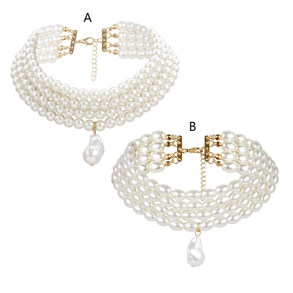Collier Ras-de-cou Perles Fausses Bijoux Élégant Collier Col pour Femmes Filles