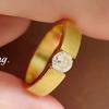 Fashion Moissanite Engagement Gold Wire-cut Ring For Women Men Classic Wedding Band 925 Silver Jewelry