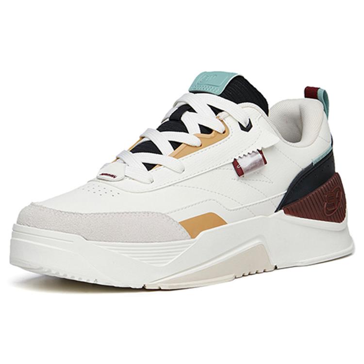 Anta Life Collection Lightweight Low Top Skateboard Shoes Men's White Black Yellow 912238081-5