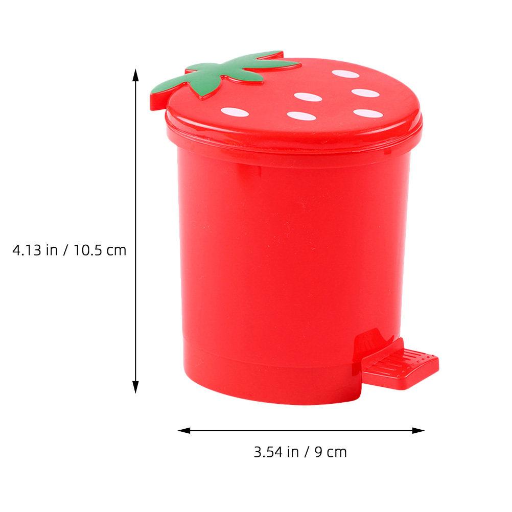 

Cute Mini Sealing Garbage Container With Lid Strawberry Pop-Up Trash Bin Mini Dustbin Home Desktop Waste Storage Holder TrashCan красный
