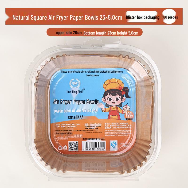 Ölbeständige Heißluftfritteusen- und Ofen-Papierbecher - Lebensmittelqualität, Runde Silikon-Backmatten