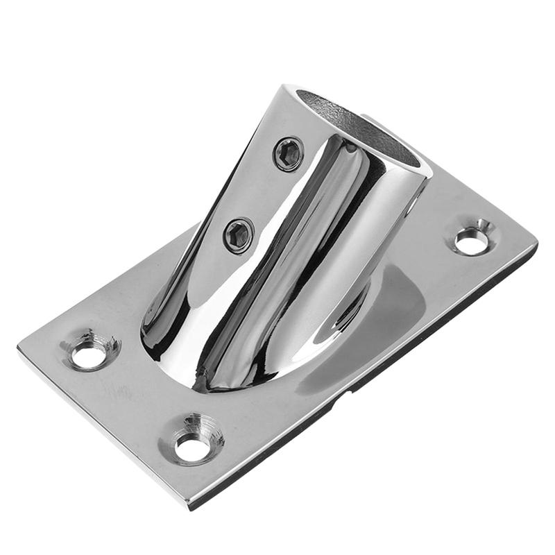 22/25mm Tube Pipe Base 45° Marine 316 Stainless Steel Rectangular Base Handrail Fittings Accessories Boat Hardware