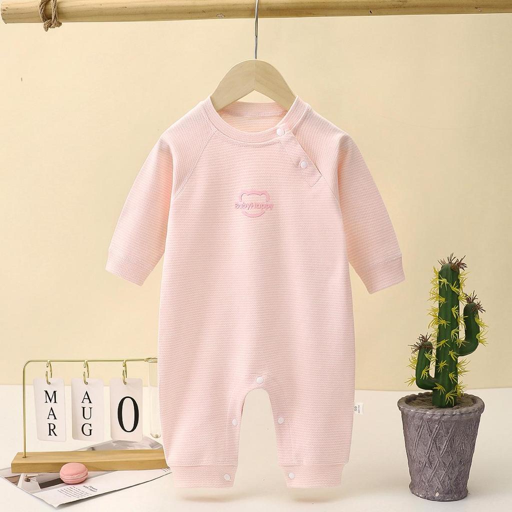 Pure Cotton Baby Romper: Spring & Autumn Long Sleeve Pajamas for Boys & Girls
