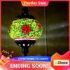 Mosaic Pendant Light Turkish Moroccan Mosaic Hanging Ceiling Lamp E27 Restaurant Club Single Head Chandelier for Bar Home Hotel