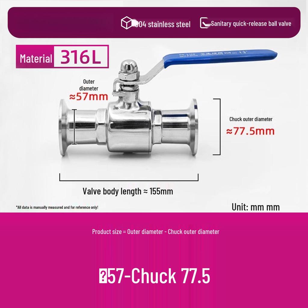 304/316 Stainless Steel Sanitary Quick Connect Ball Valve with Clamp