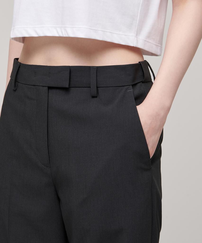 MUSINSA STANDARD WOMAN [Cooltandard] Women'S Straight Hidden Banding Slacks [Gray]