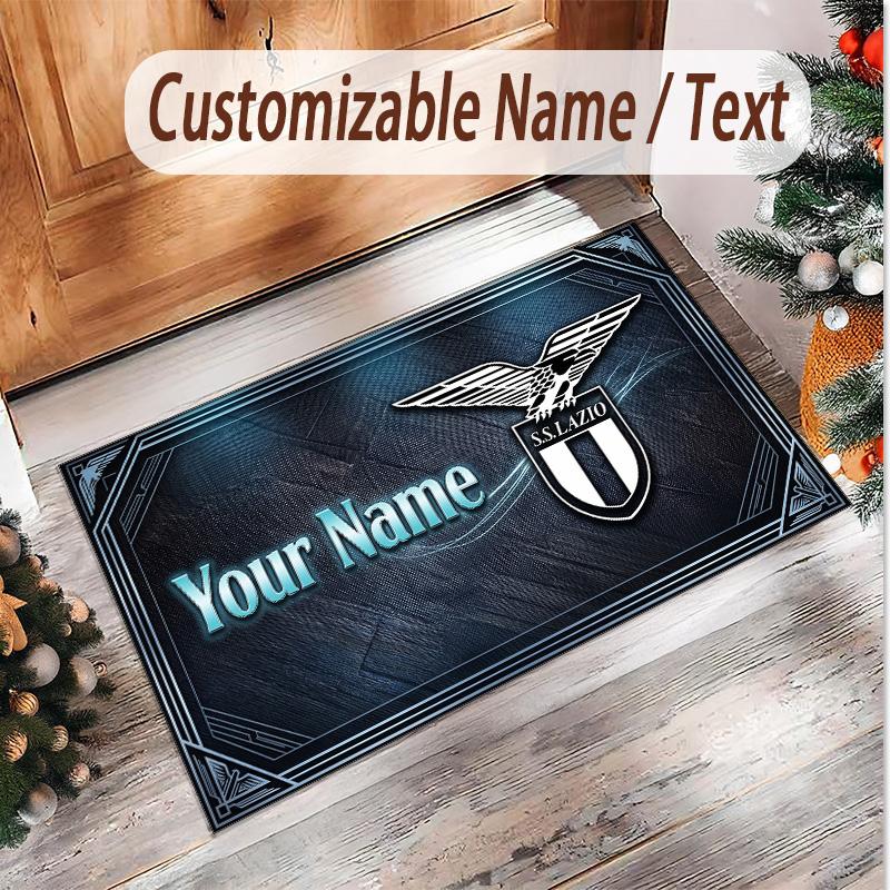 Personalisierter Kristall-Samt-Teppich Lazio FC Muster Rutschfester Bodenläufer