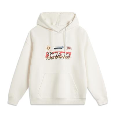 Li Ning X League Of Legends Yuumi Kollaboration Sport Lifestyle Serie Lässiger Einfacher Unifarbener Buchstaben-Hoodie Unisex Hoodies AWDV205-6