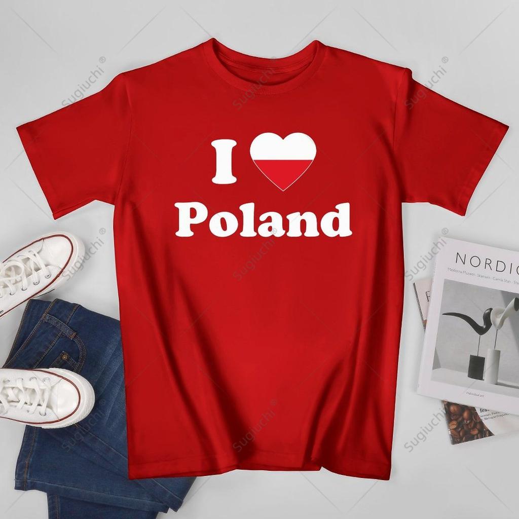 Unisex Unisex Ich liebe Polen Polska Ich liebe Polen Polnisches T-Shirt T-Shirts WoUnisex Jungen 100% Baumwolle T-Shirt