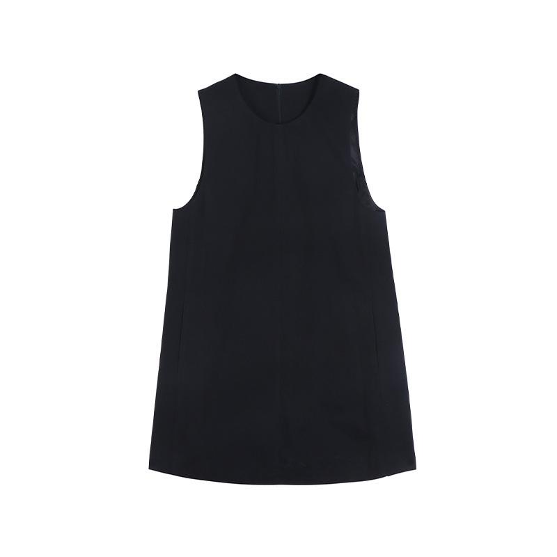Vision Clothing 2026 Elegant Korean A-line Sleeveless Dress - Women s Spring Mid-length Skirt S темно-синий