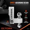 Adjustable Aluminum Tow Hitch for 2-Inch Receiver, 6-Inch Drop/Rise, 12,500 LBS GTW with Anti-Theft Locking Pins
