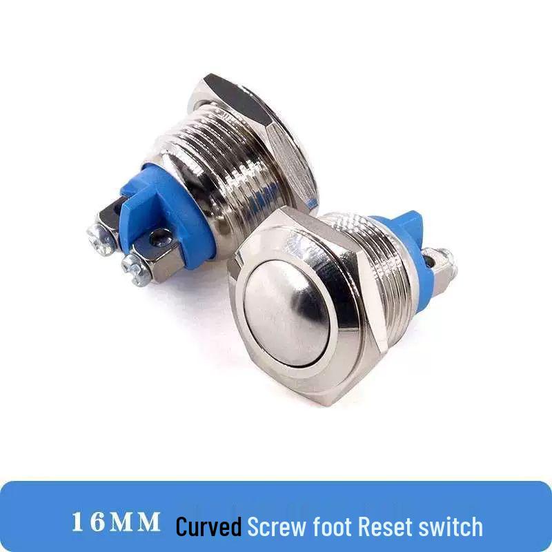 12MM/16MM Waterproof Rustproof Momentary Switch with Self-Locking, Auto-Reset, Normally Open Silver Contacts