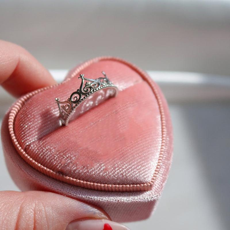Princess Ring Cartoon As The Princess And The Pauper Jewelry Adjustable Gold Silver Color Crown Ring For Girl Gift