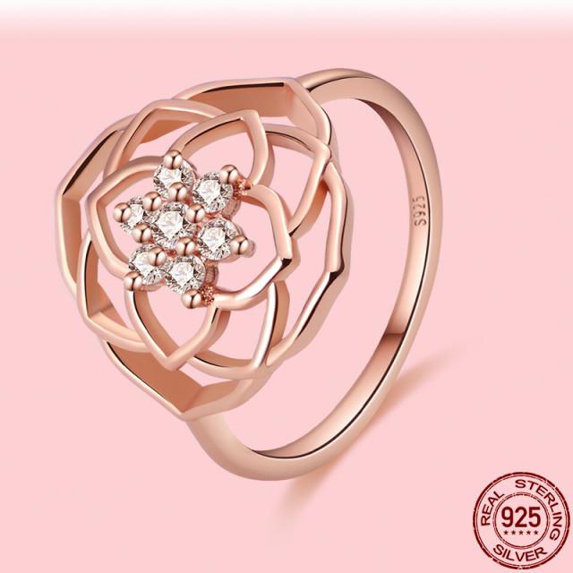 Sterling Silve Rings Popular Flower Lucky Rings Jewelry For Women Making Dorpshipping Rings TrendFlower Jewelry
