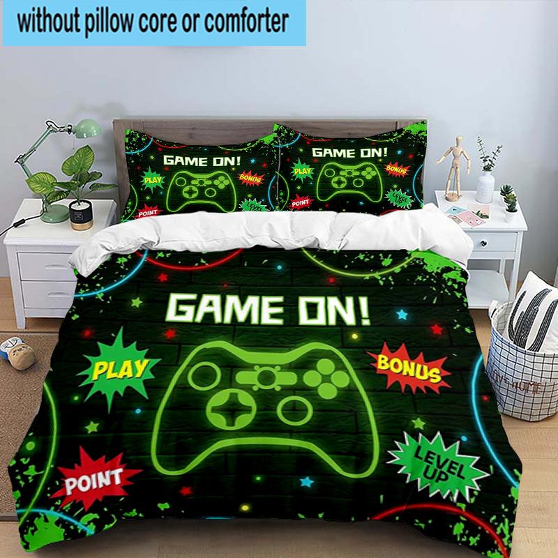 Game Night Adventure 3pcs Bedding,Including 1pc Duvet Cover And 2pcs Pillowcases Perfect for Christmas,Ideal for Bedroom, Dormitory