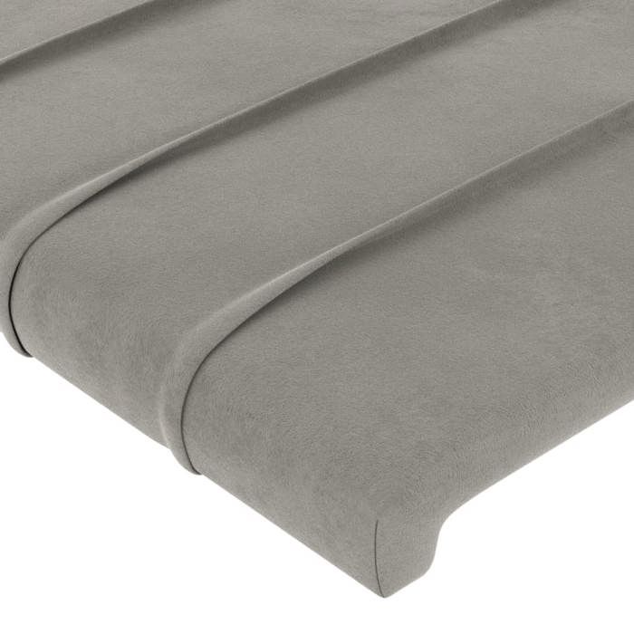 3125794 vidaXL Cadre de lit avec tête de lit Gris clair 90x200 cm Velours