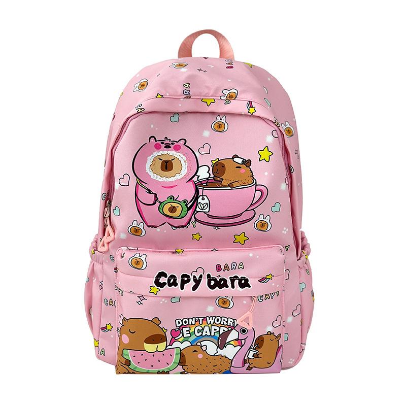 Printed Capybara Backpack Outdoor Breathable Large Capacity Travel Bag Schoolbag