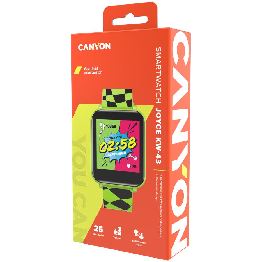 Canyon Smartwatch for Kids Joyce Kw-43 Dual Bt Music Green