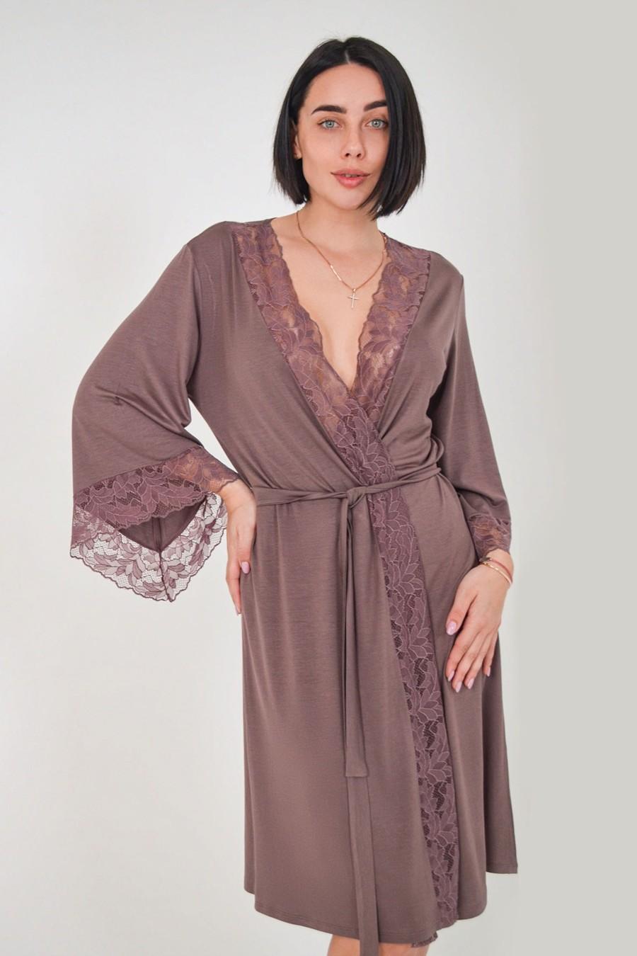 

Халат Roksana (86099) 42(S) brown-nose кольору