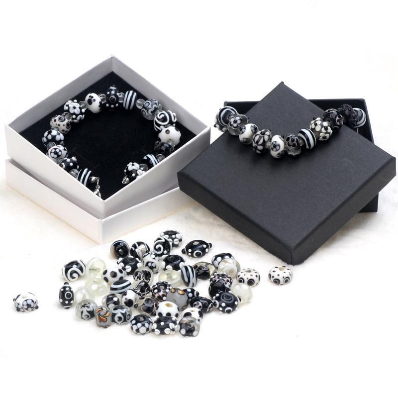 Black Color Series 2/4/6PCS/LOT Mixed Style Handmade Lampwork Glass Beads For Crafts Charm Bracelets/Earring DIY Jewelry Making