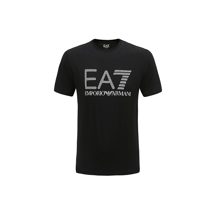 Emporio Armani EA7 Logo Print Crew Neck Solid Short Sleeve T-Shirt Men tops Black 3KPT62-PJ03Z-1200 S