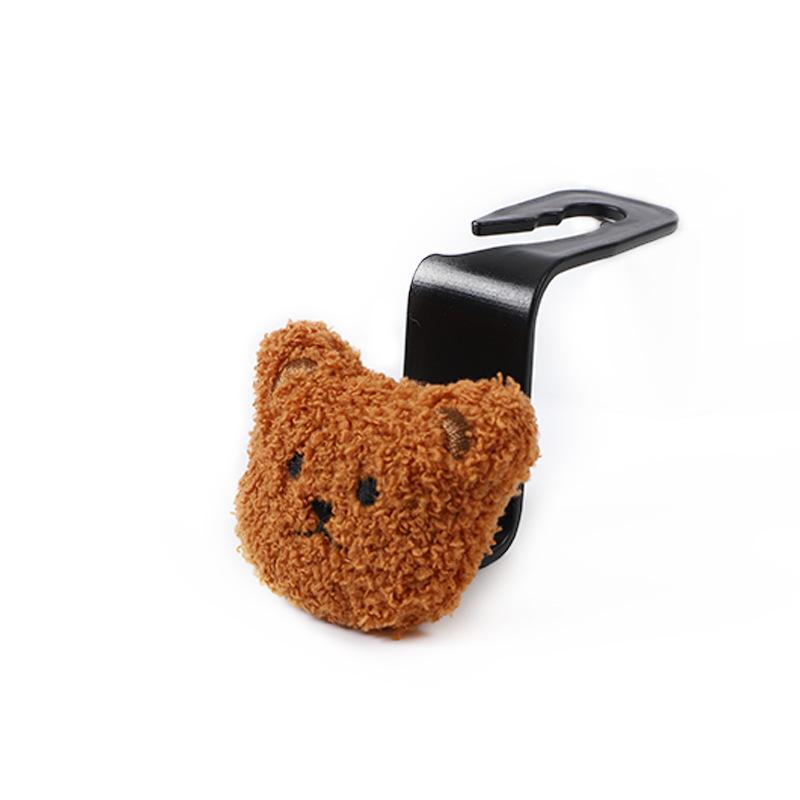 2PCS Cute Cartoon Black Coal Balls Car Seat Back Hooks Storage Vehicle Headrest Organizer Hanger for Groceries Bag Decoration