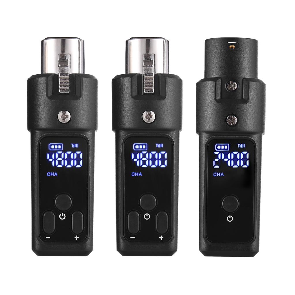 2.4G Microphone Wireless Xlr Transmitter and Receiver Rechargeable Wireless Mic System for 48V Condenser Microphones