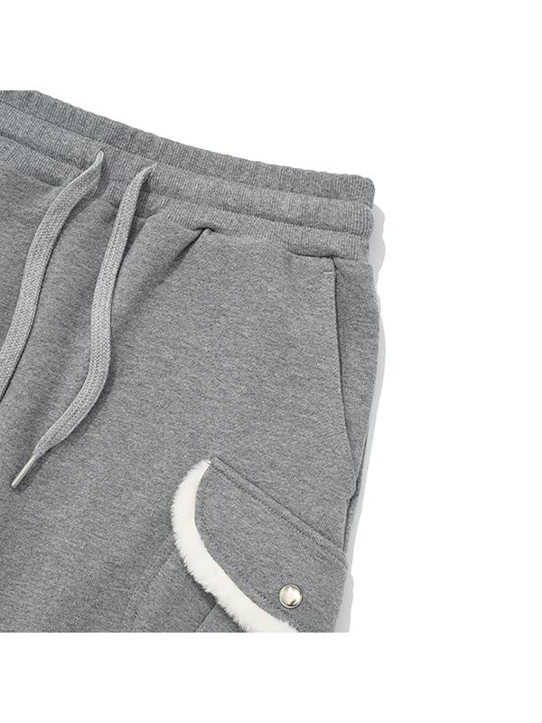 Kirsh Witty Bunny Fur Mini Skirt [Melange Gray]