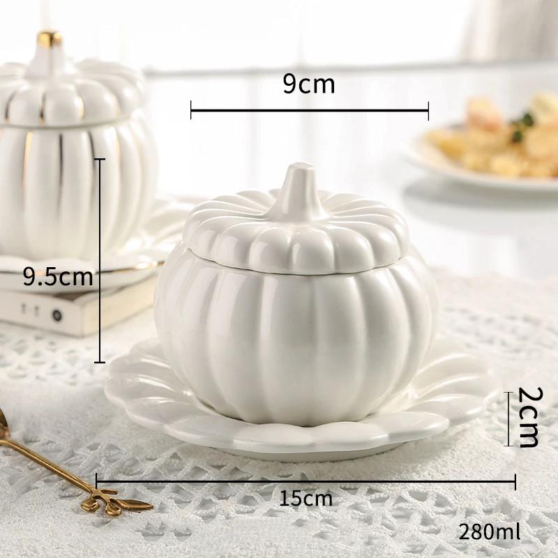 

Керамические суповые чашки с золотым краем, легкие, роскошные, для послеобеденного чая, десерта, йогурта, бытовые подставки для яиц на завтрак, изысканная столовая посуда