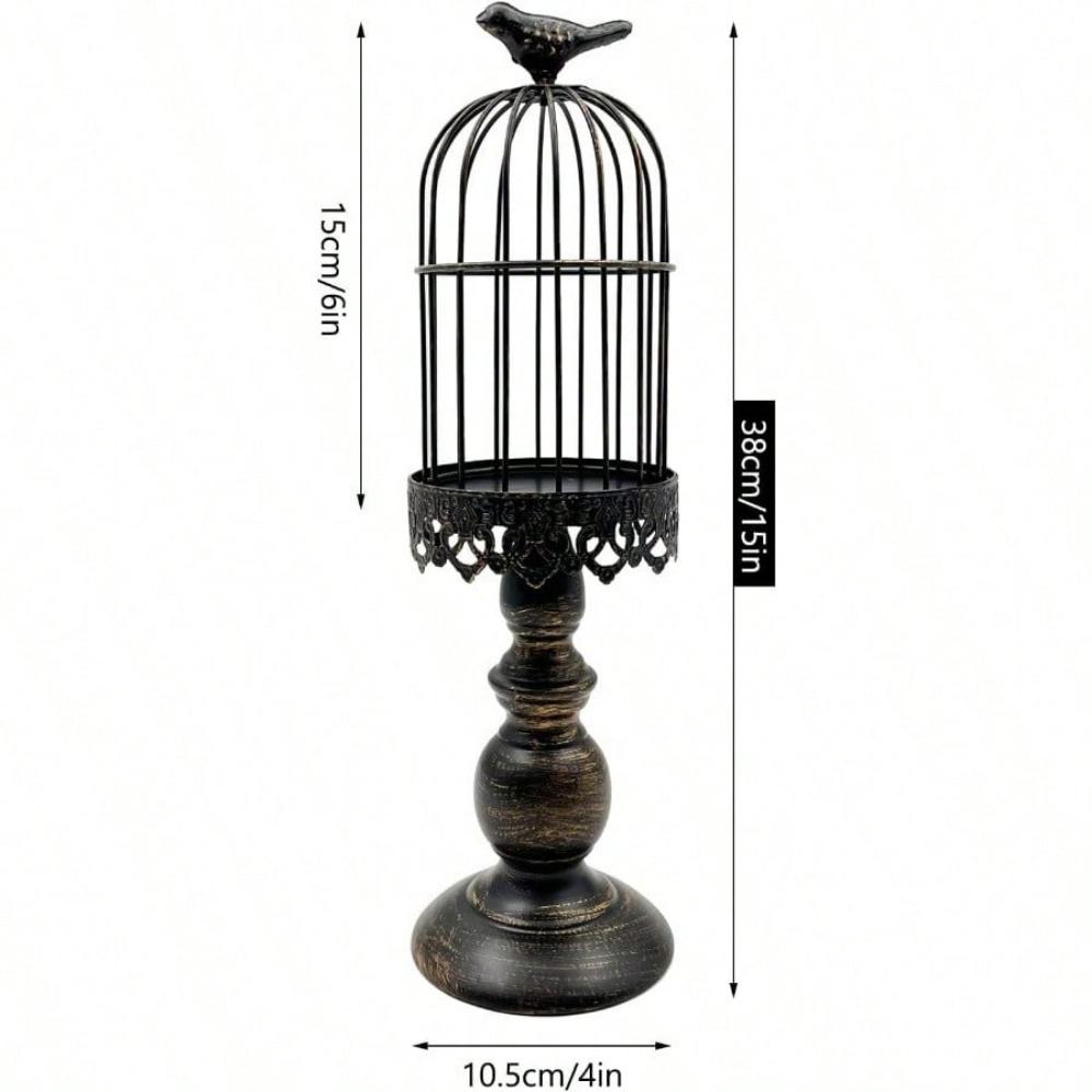 Decorative Birdcage Candle Holder, Vintage Candle Stick Holders, Wedding Candle Centerpieces For Tables, Metal Candlestick Holder Home Decor