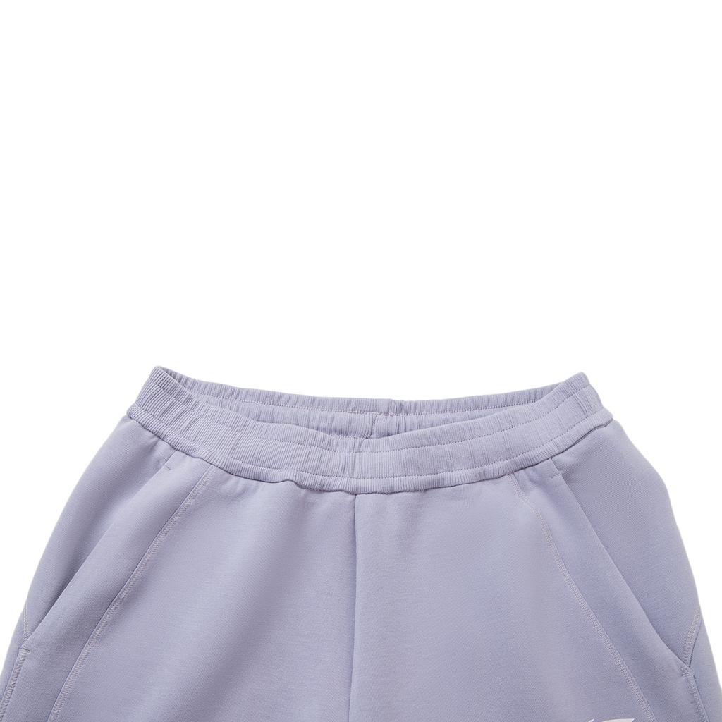 Li Ning Casual Straight Leg Simple Versatile Solid Color Mid Waist Knitted Sports Pants Women bottoms Fog-Purple AKLV970-1