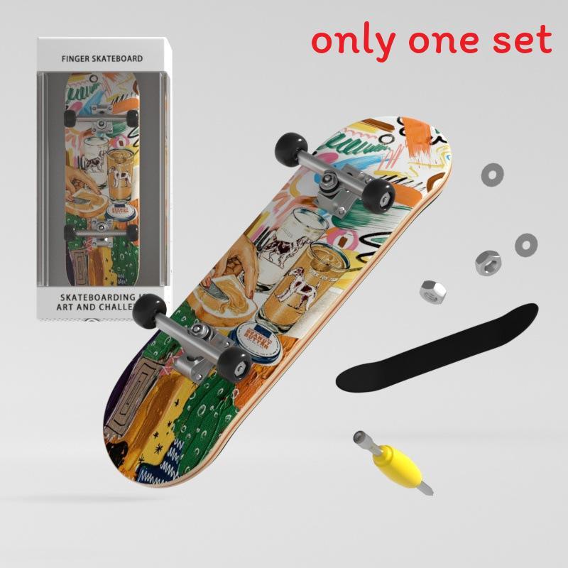 Fingerboard Skate Toy With Maple Wood Deck For Diy Stunt Performers