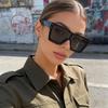 Fashion Square Sunglasses Women Vintage Luxury Brand Designer Black Irregular Ladies Sun Glasses Eyewear Mirror Gafas De Sol