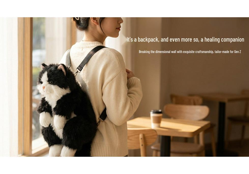 Adorable Plush Cat Backpack Cloth Doll - Perfect Gift for Girlfriend