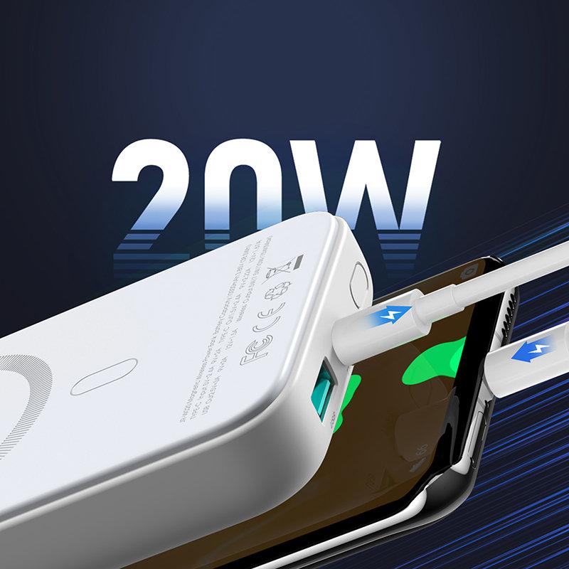 Mini Powerbank 10000mAh Magnetisch met QC PD USB USBC Oplader Wit