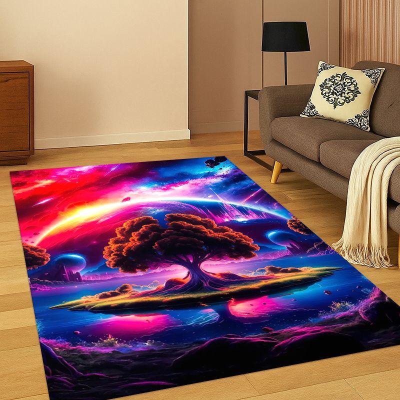Tree of Life Nordic Mythology Yggdrasil Nature Cartoon Carpet Rug for Bedroom Living Room Sofa Doormat Home Decor,Non-slip Kid