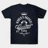 Men Black Print T-shirt World'S Okayest Guitar Player Vintage No-Cut Transfer Paper Print Cotton Tshirt