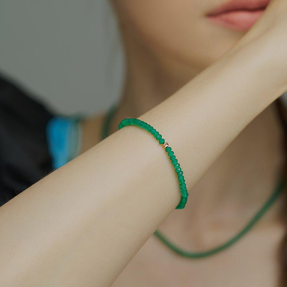 [Dorocy] 14K Color Flare Bracelet (Natural Stone)_Chalcedonia